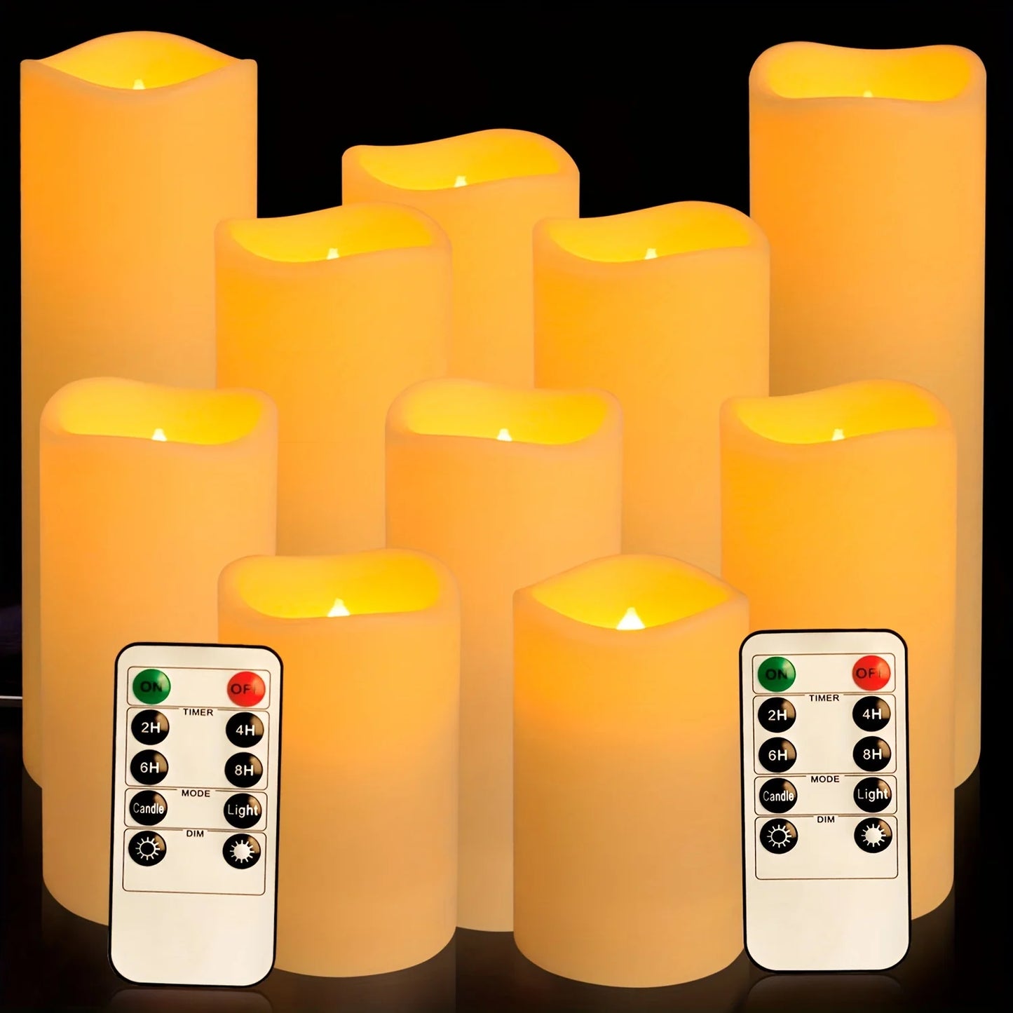 4/10PCS Flameless LED Candles with Remote – Timer Function (2/4/6/8H), Waterproof & Battery Operated – Indoor/Outdoor