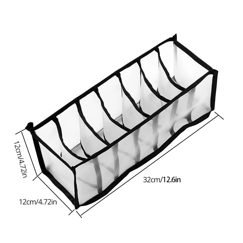Foldable Underwear Drawer Organizer – Nylon Mesh Storage Box for Bras, Socks, Pants & More (1Pc)