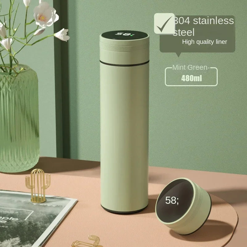 Smart Stainless Steel Thermos Bottle 500ml – LED Temperature Display, Leakproof, Keeps Drinks Hot or Cold for 12 Hours