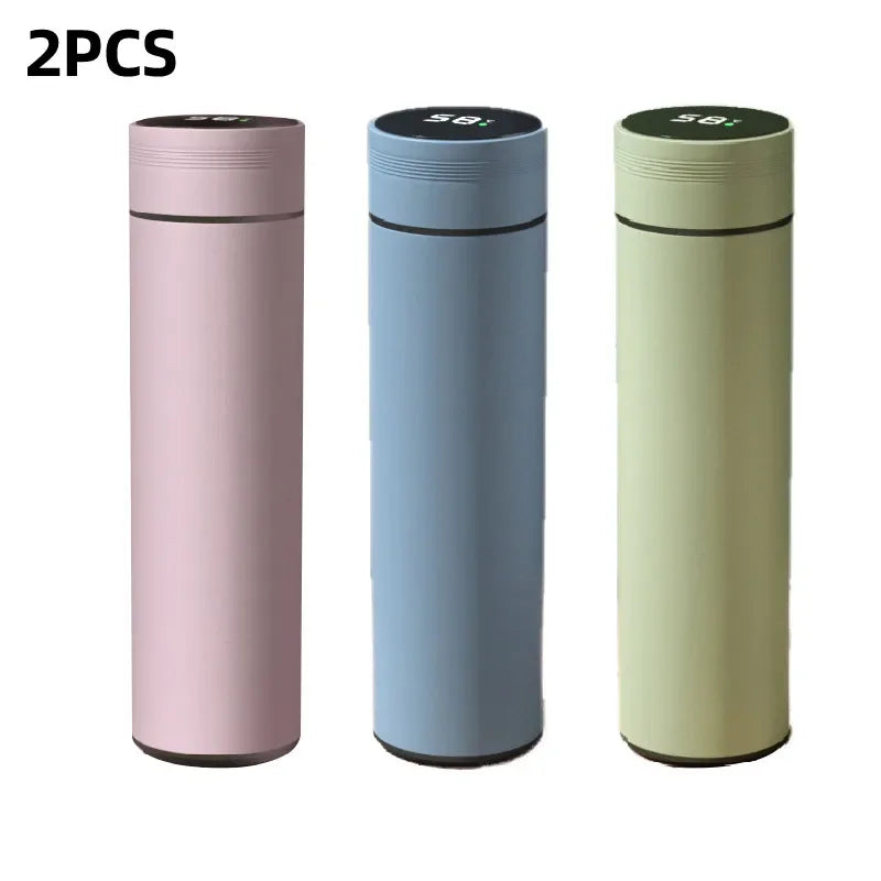 Smart Stainless Steel Thermos Bottle 500ml – LED Temperature Display, Leakproof, Keeps Drinks Hot or Cold for 12 Hours