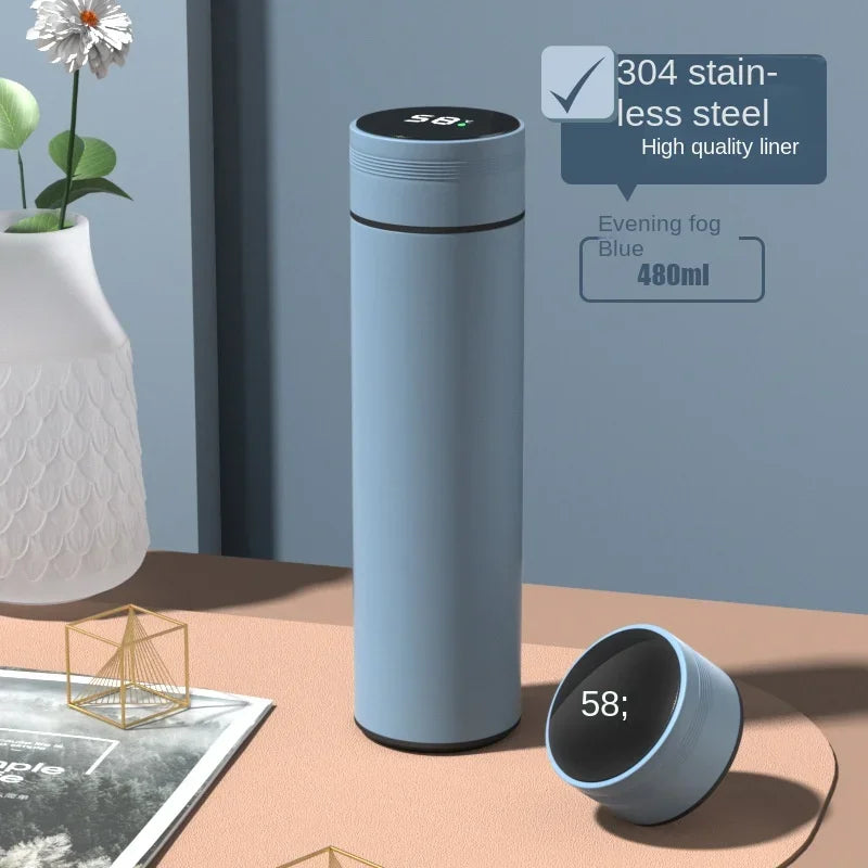 Smart Stainless Steel Thermos Bottle 500ml – LED Temperature Display, Leakproof, Keeps Drinks Hot or Cold for 12 Hours