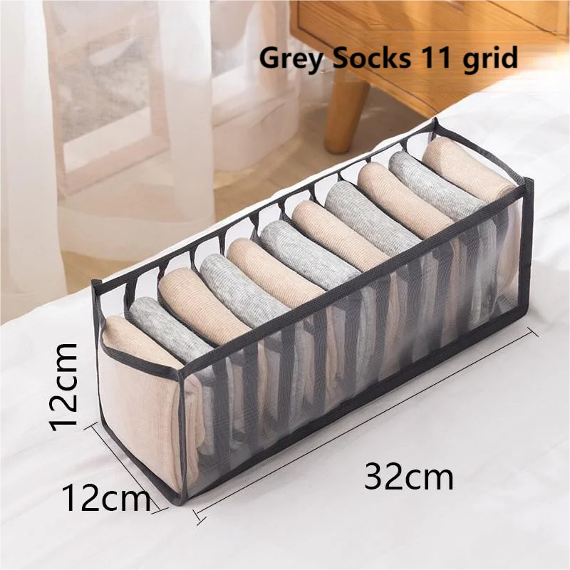 Foldable Underwear Drawer Organizer – Nylon Mesh Storage Box for Bras, Socks, Pants & More (1Pc)