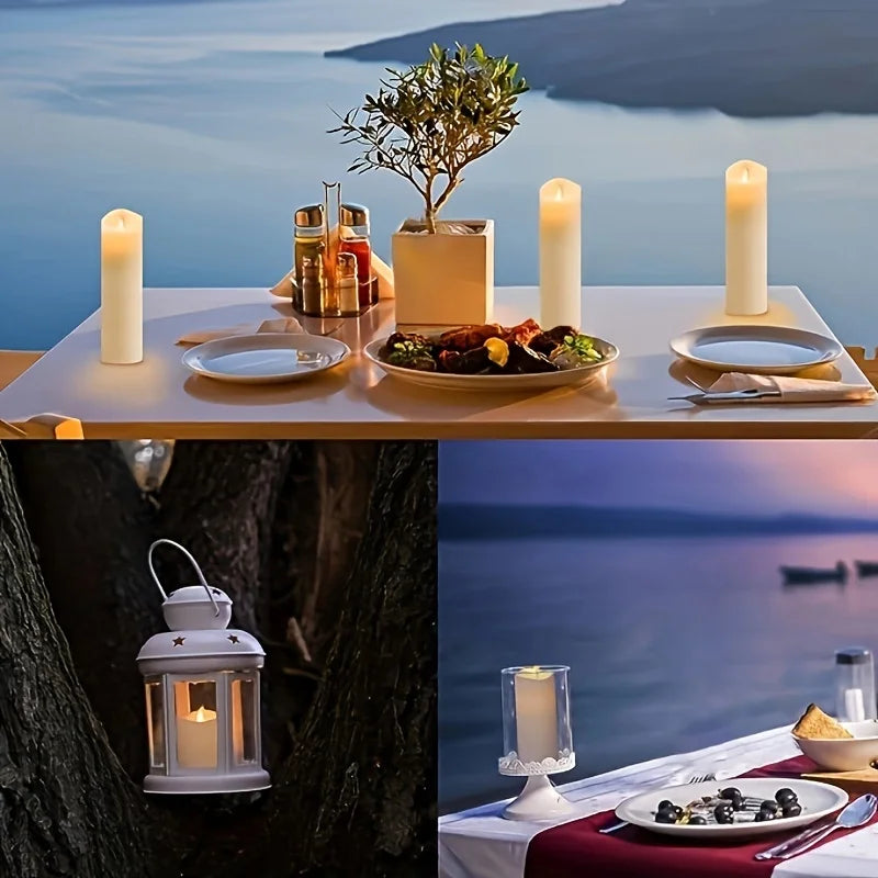4/10PCS Flameless LED Candles with Remote – Timer Function (2/4/6/8H), Waterproof & Battery Operated – Indoor/Outdoor