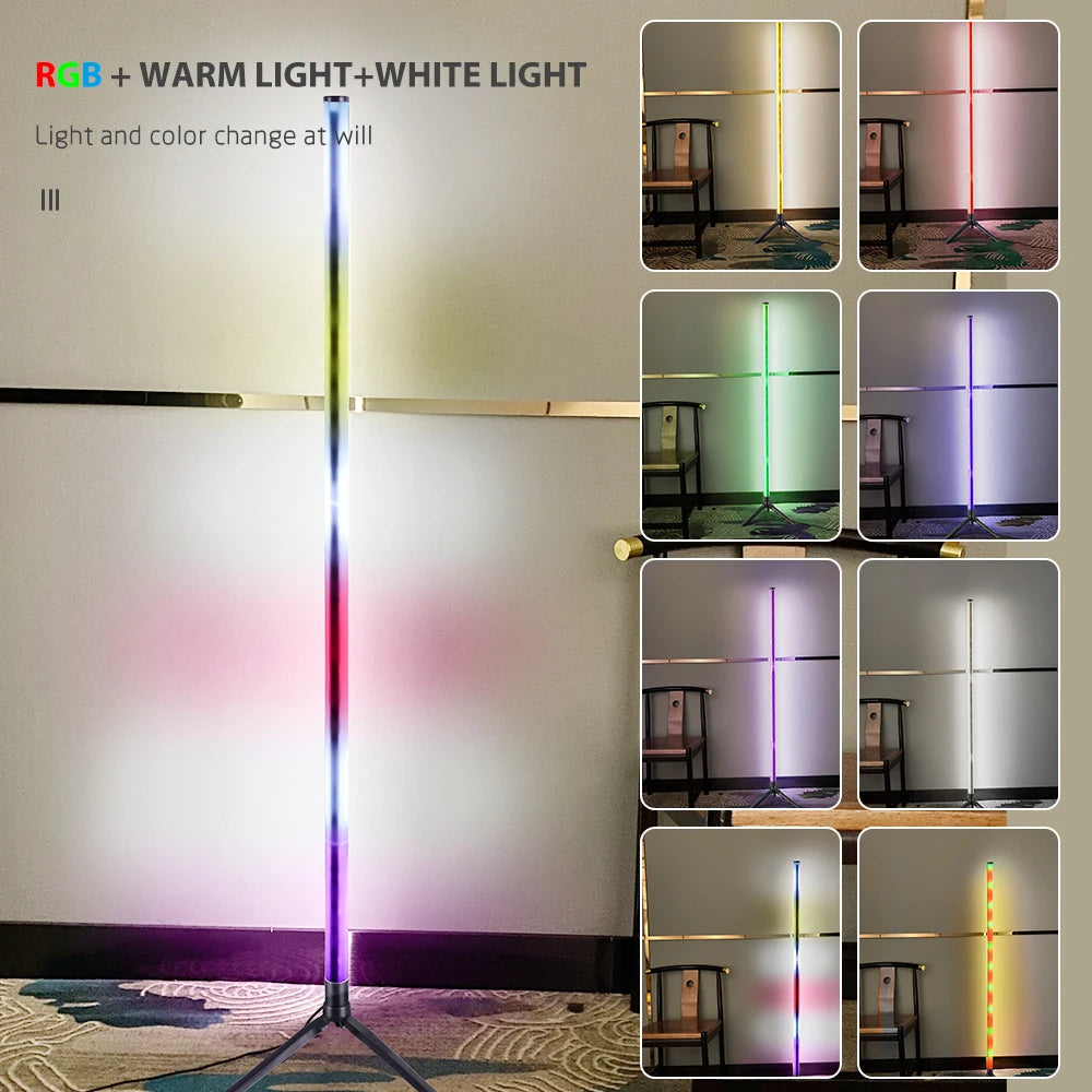 RGB Corner Floor Lamp – Ambient LED Light for Bedroom or Living Room (USB Powered)