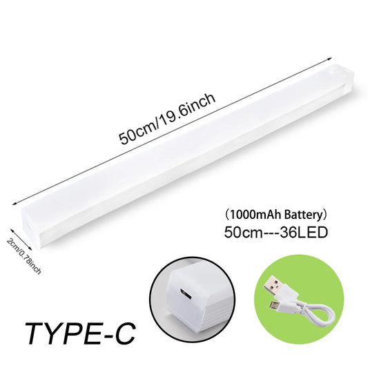 Rechargeable Motion Sensor LED Light – Wireless Cabinet & Stair Lamp with Type-C Charging (Cold/Warm White Options)