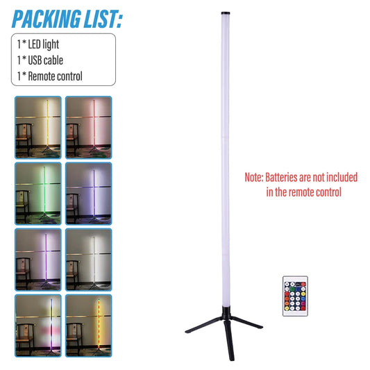 RGB Corner Floor Lamp – Ambient LED Light for Bedroom or Living Room (USB Powered)