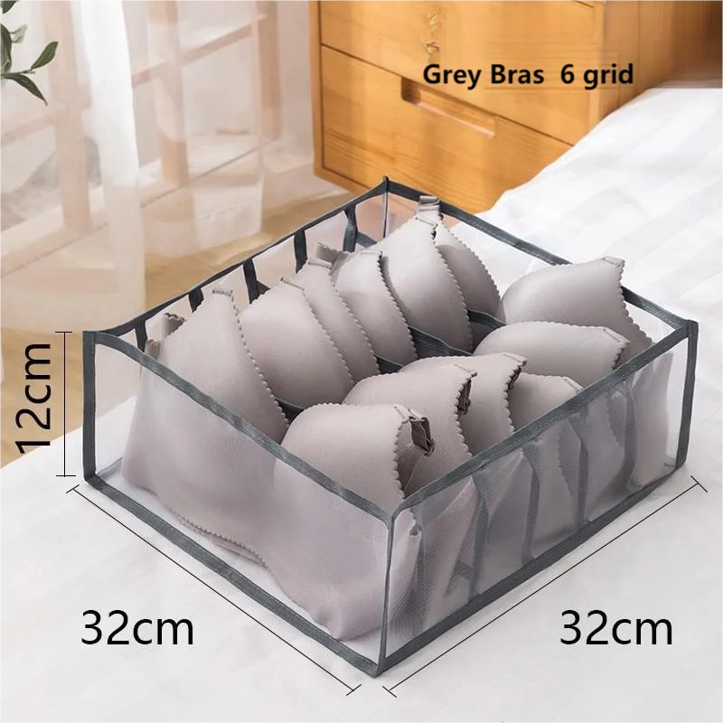 Foldable Underwear Drawer Organizer – Nylon Mesh Storage Box for Bras, Socks, Pants & More (1Pc)
