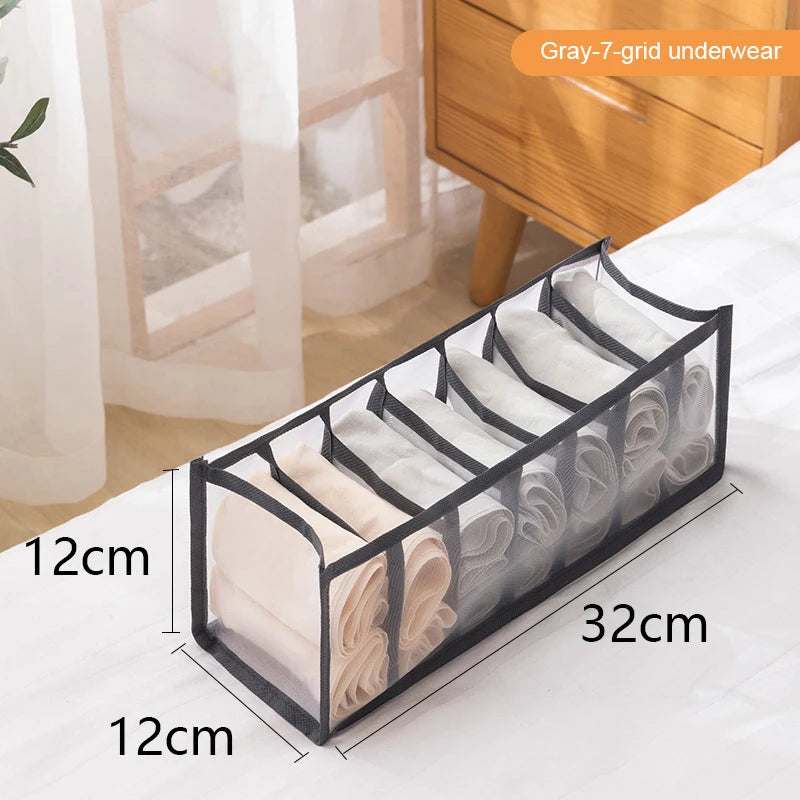 Foldable Underwear Drawer Organizer – Nylon Mesh Storage Box for Bras, Socks, Pants & More (1Pc)