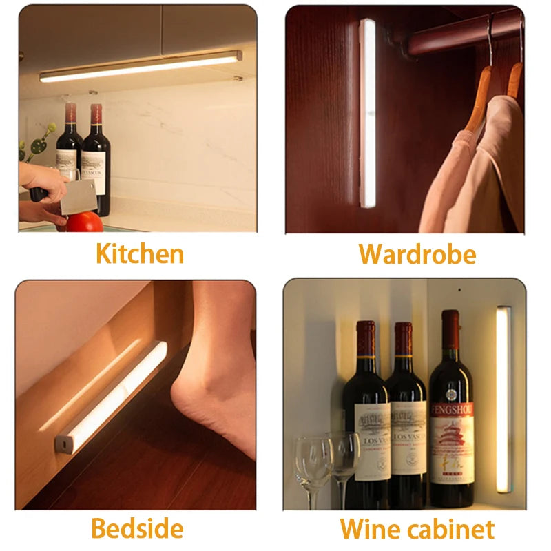 Rechargeable Motion Sensor LED Light – Wireless Cabinet & Stair Lamp with Type-C Charging (Cold/Warm White Options)