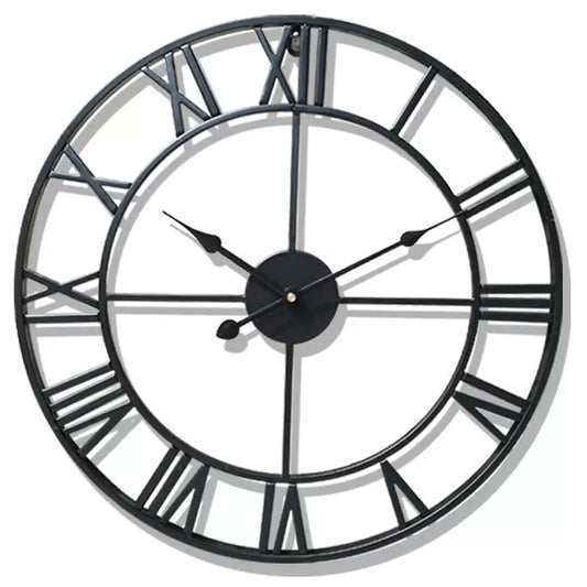 Modern 3D Roman Numeral Wall Clock – Large 40cm Vintage Metal Design for Living Room, Office or Café